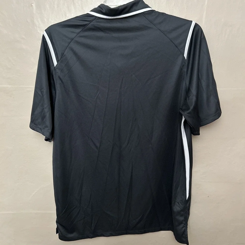 nike large gray dri fit short sleeve Polo‎ Shirt With White